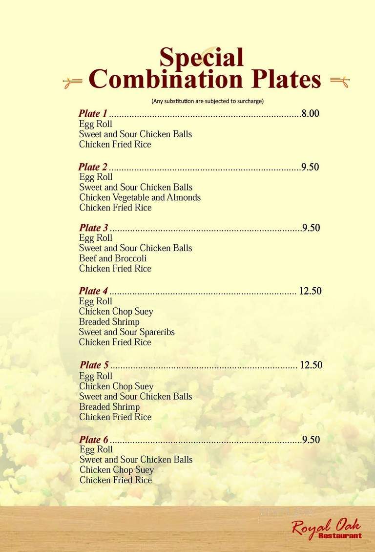 Royal Oak Restaurant - Orillia, ON menu_pic