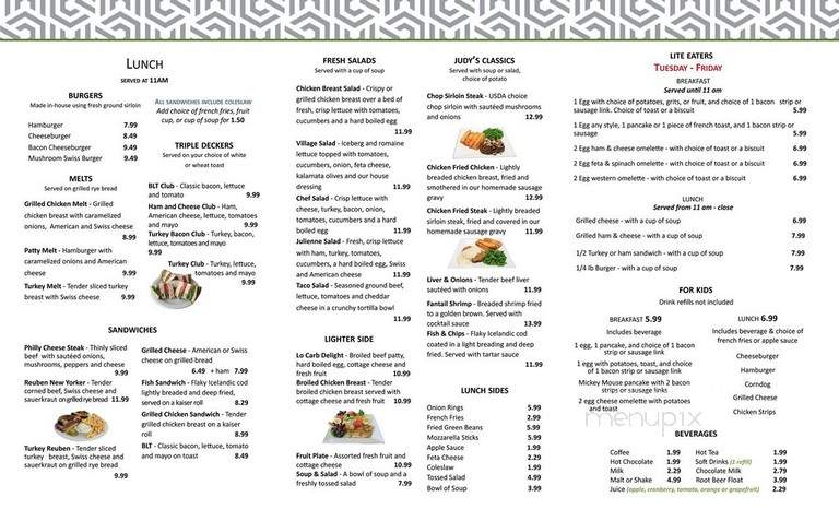 Judy's Restaurant - Erin, ON menu_pic