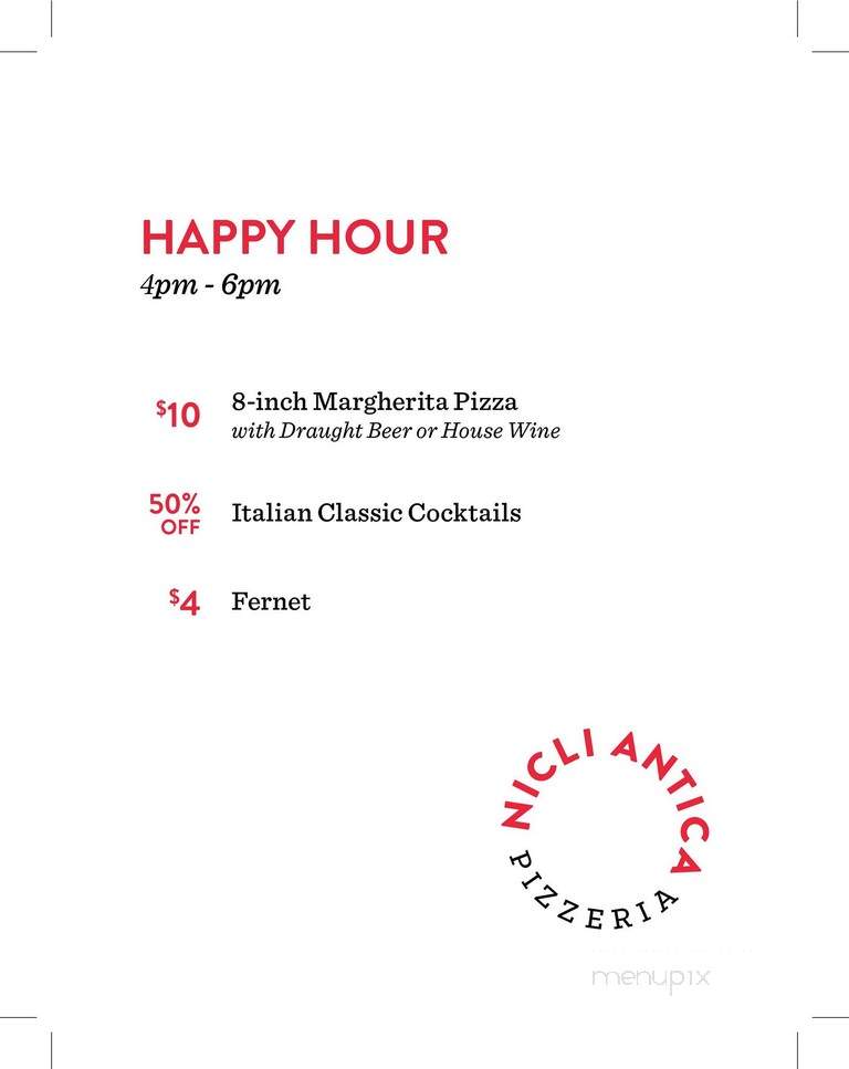 Nicli Antica Pizzeria - Vancouver, BC menu_pic