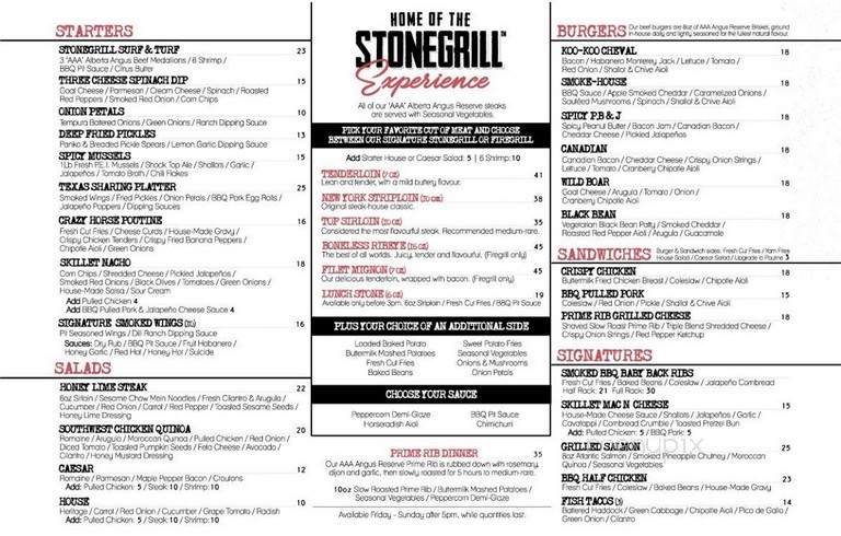 Crazy Horse - Ottawa, ON menu_pic