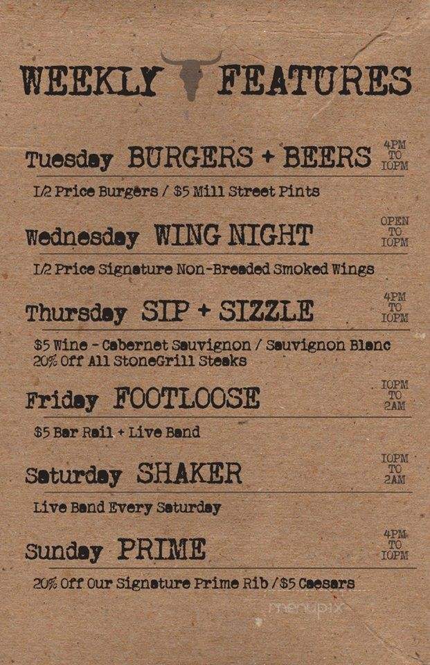 Crazy Horse - Ottawa, ON menu_pic