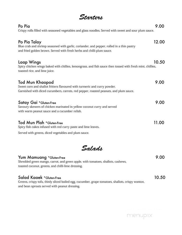 Busaba Thai Cafe - Nelson, BC menu_pic