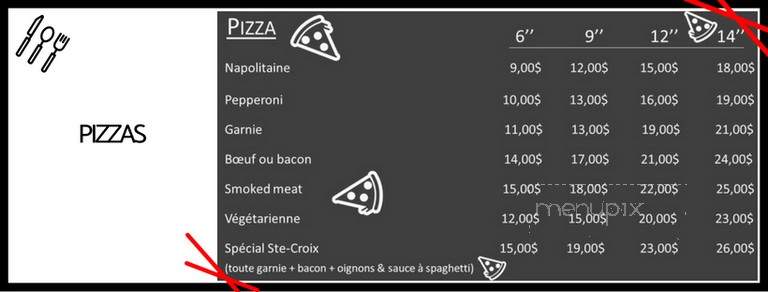Snack-Bar Ste-Croix - Sainte-Croix, QC menu_pic