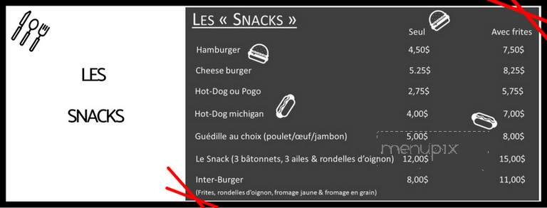 Snack-Bar Ste-Croix - Sainte-Croix, QC menu_pic