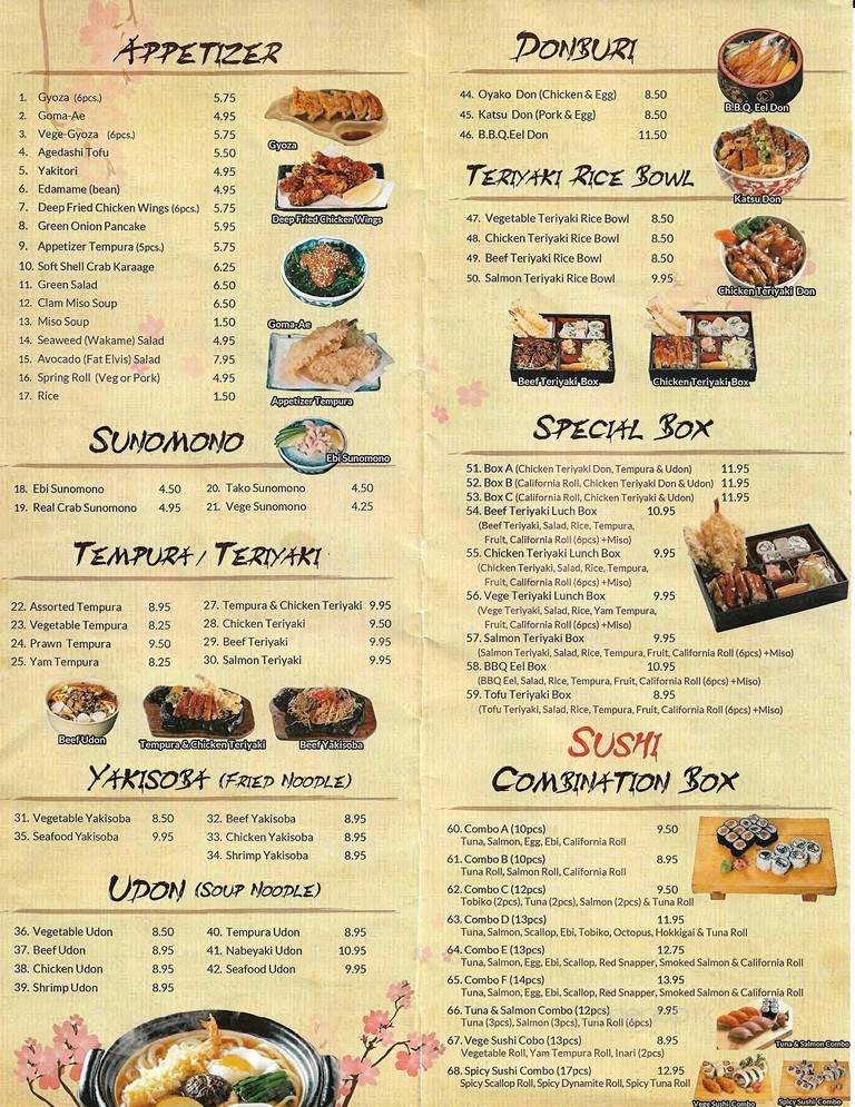 Kitsilano Sushi - Vancouver, BC menu_pic