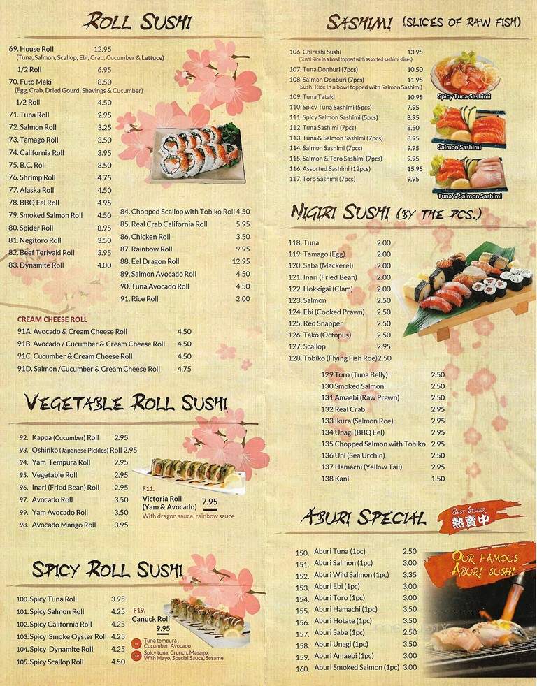 Kitsilano Sushi - Vancouver, BC menu_pic