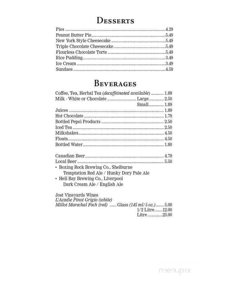 Blarney Stone Restaurant - Lunenburg, NS menu_pic