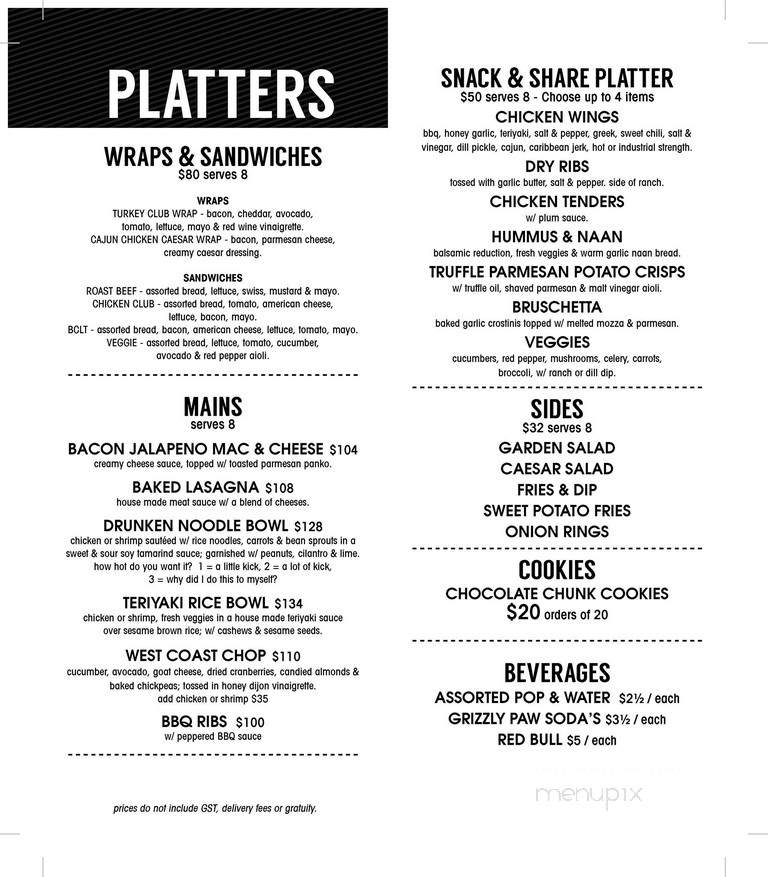 Original Joe's Restaurant & Bar - Red Deer, AB menu_pic