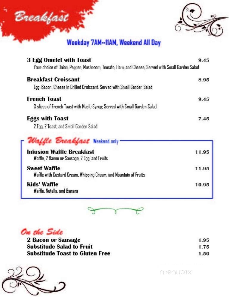 The Infusion Tea Room - Saint John, NB menu_pic