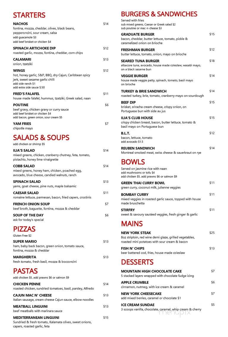 Club Ilia - Burnaby, BC menu_pic