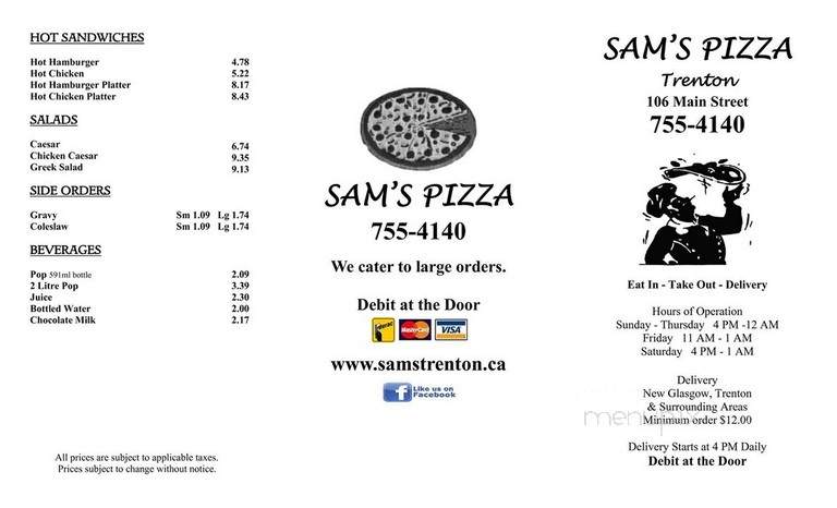 Sam's Pizza Trenton - Trenton, NS menu_pic