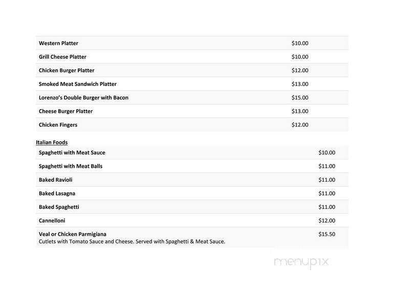 Lorenzo's Pizzeria - Ottawa, ON menu_pic