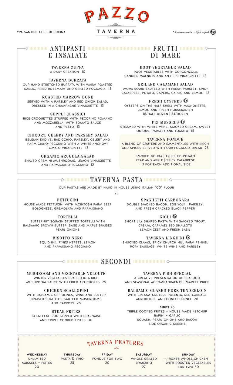 Pazzo Ristorante Bar & Pizzeria - Stratford, ON
