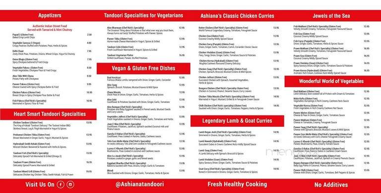 Ashiana Tandoori Restaurant & Sweets Shop - Vancouver, BC menu_pic