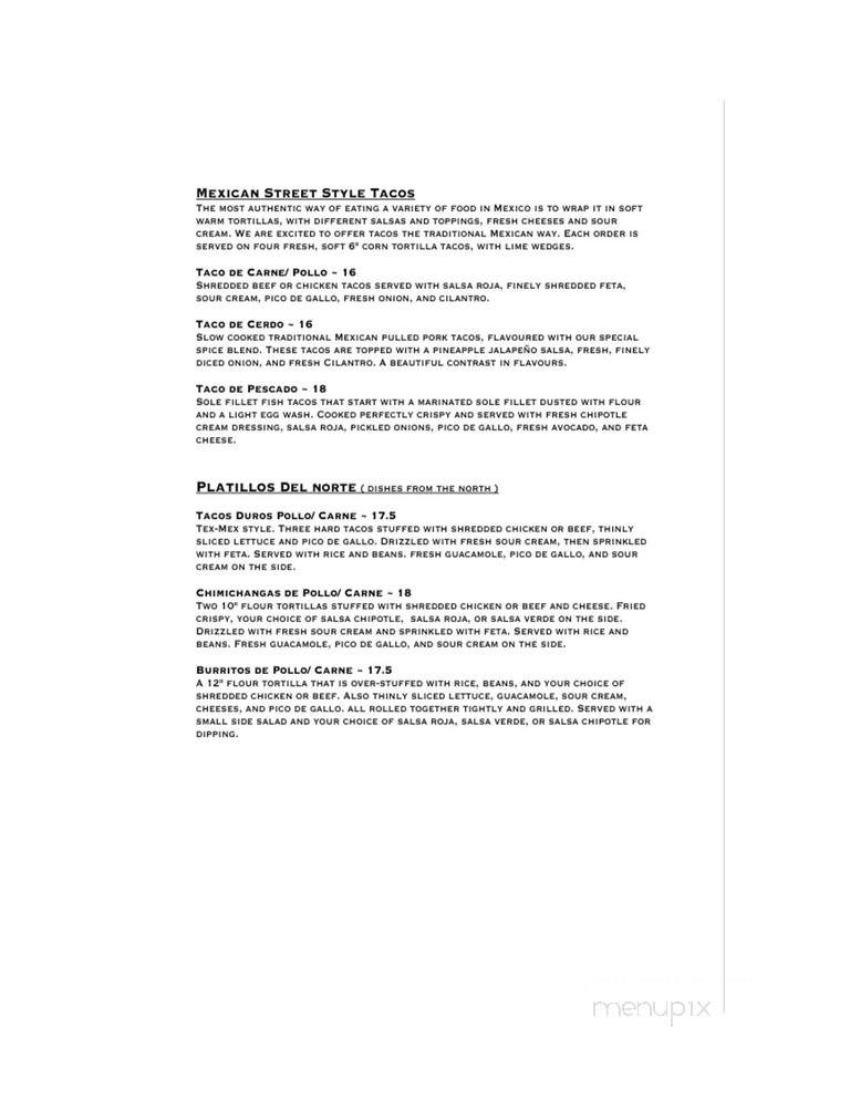 Casa Vallarta - Salmon Arm, BC menu_pic