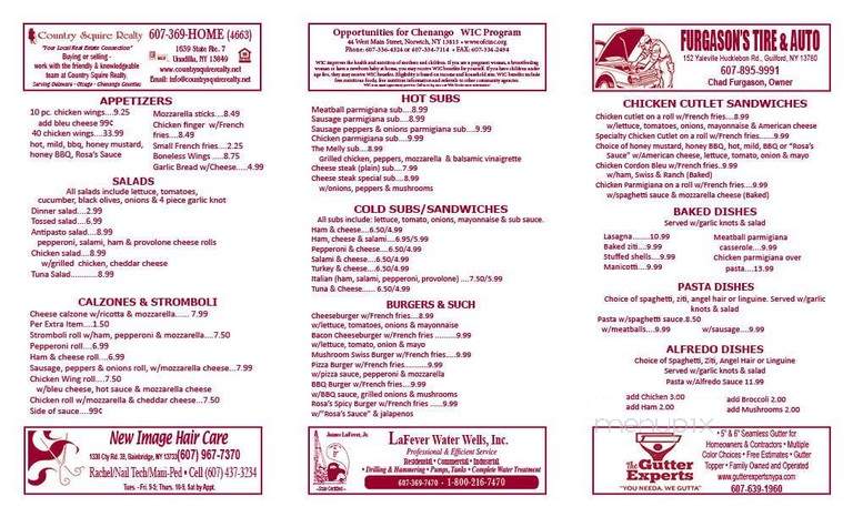 Rosa's Restaurant & Pizzeria - Amherstburg, ON menu_pic
