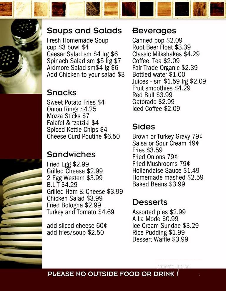 Ardmore Cafe - Halifax, NS menu_pic