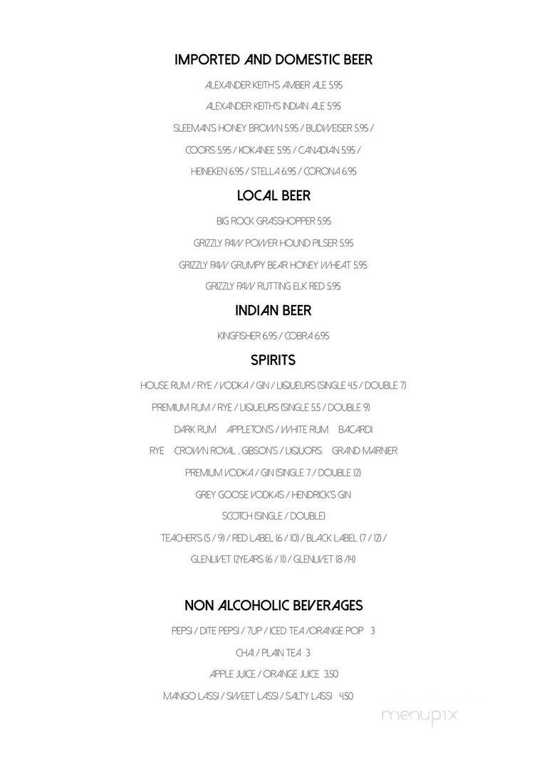Masala - Banff, AB menu_pic