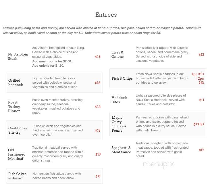 Kempster's Cook House & Eatery - Halifax, NS menu_pic