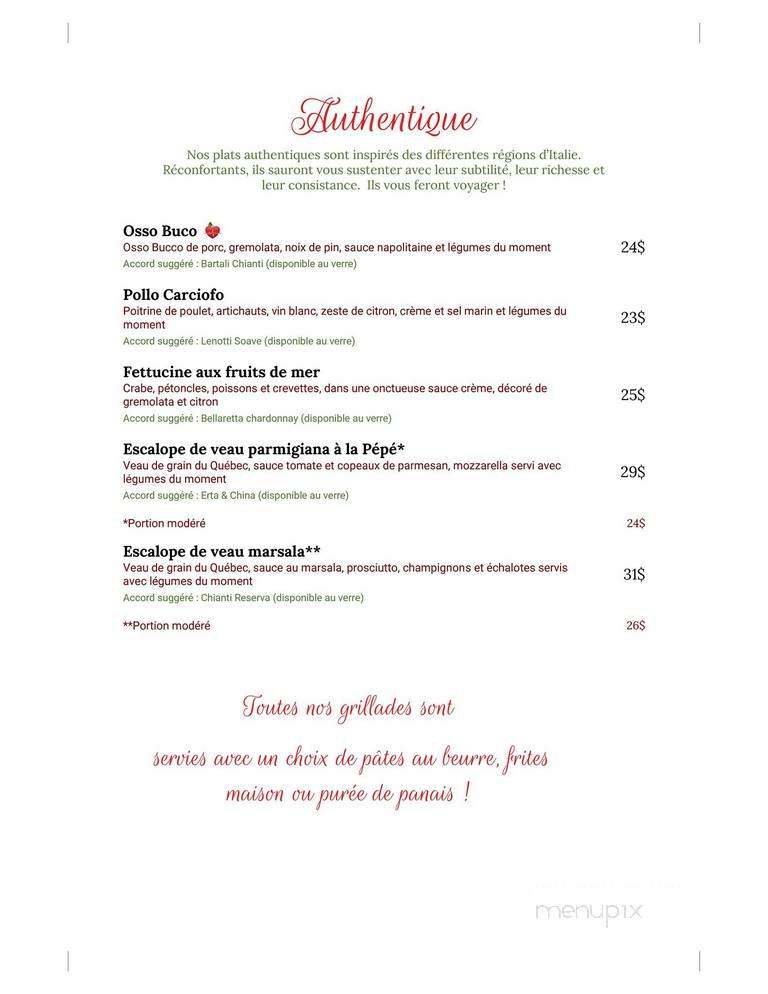 Pepe - Saint-Hyacinthe, QC menu_pic