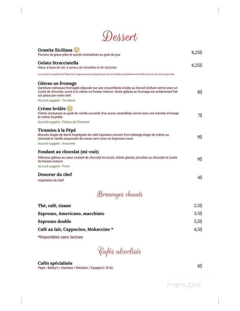 Pepe - Saint-Hyacinthe, QC menu_pic