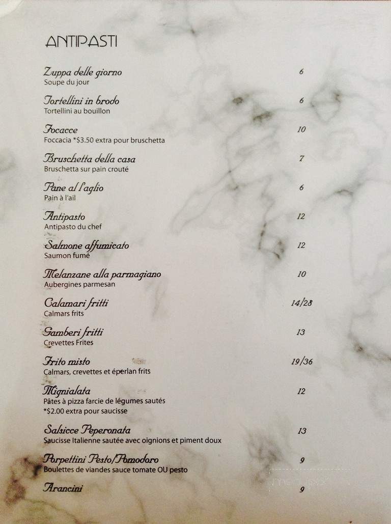Trattoria Il Ritrovo - Montreal, QC menu_pic