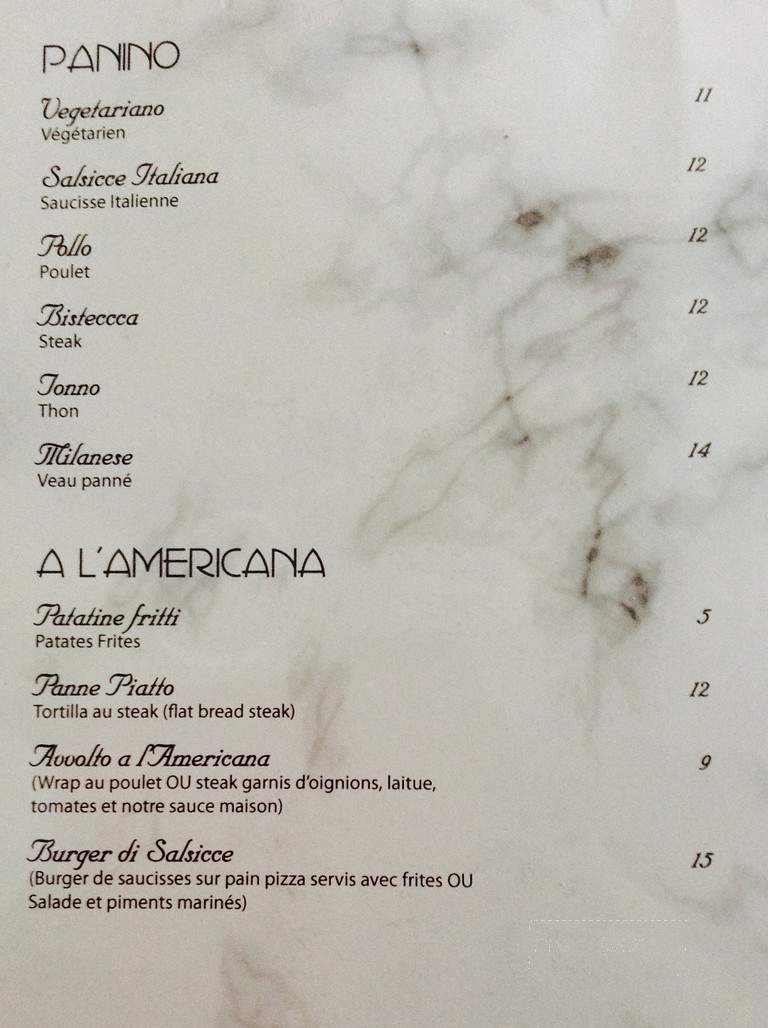 Trattoria Il Ritrovo - Montreal, QC menu_pic