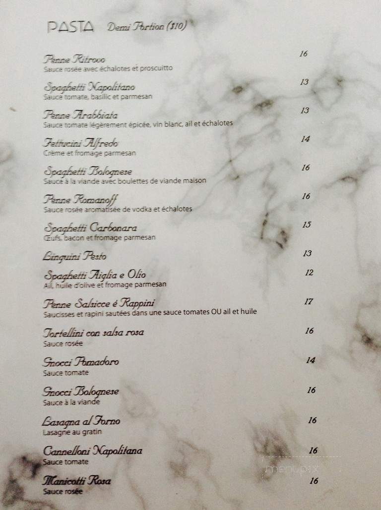 Trattoria Il Ritrovo - Montreal, QC menu_pic