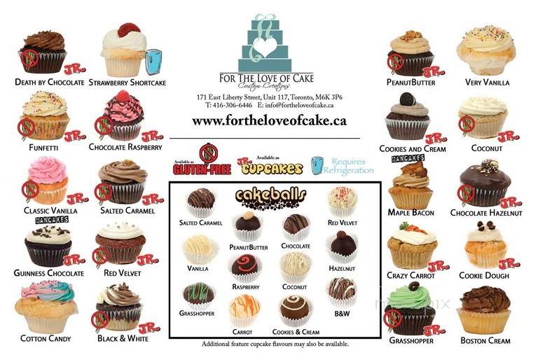For the Love of Cake - Toronto, ON menu_pic