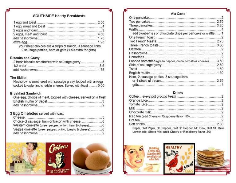 Southside Restaurant - Wardsville, ON menu_pic