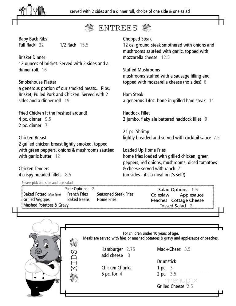 Southside Restaurant - Wardsville, ON menu_pic