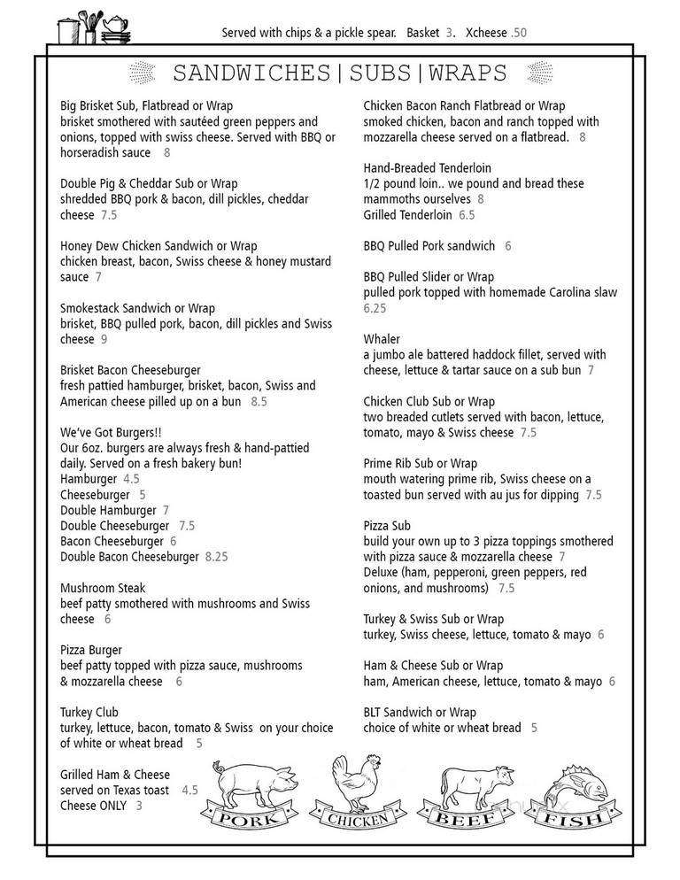 Southside Restaurant - Wardsville, ON menu_pic