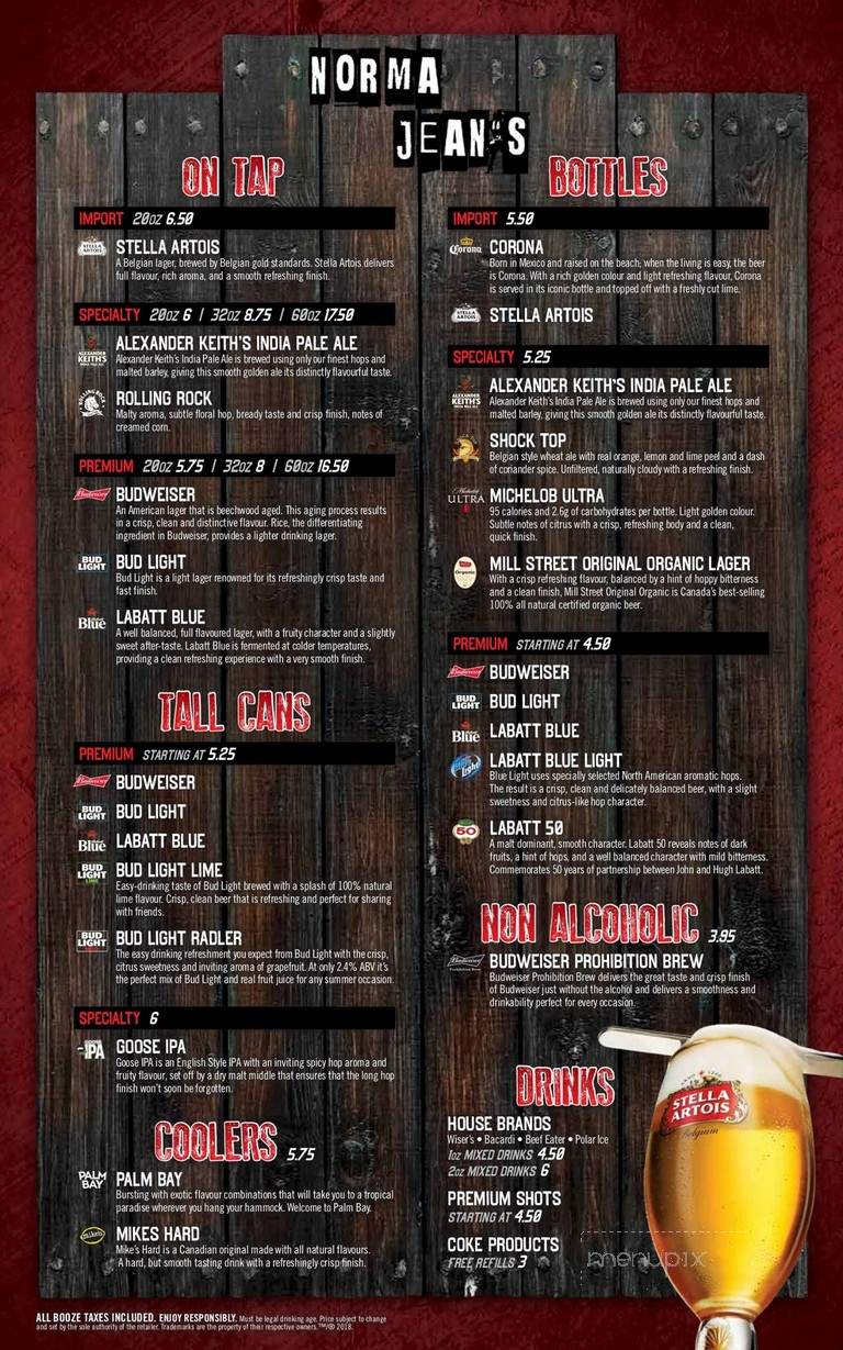 Norma Jean's - London, ON menu_pic