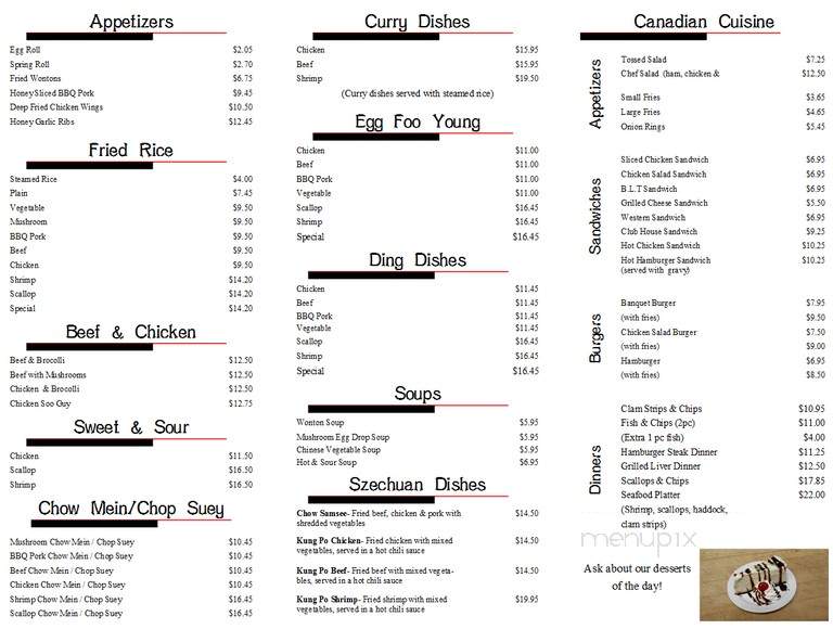 Golden Pond Restaurant - Liverpool, NS menu_pic