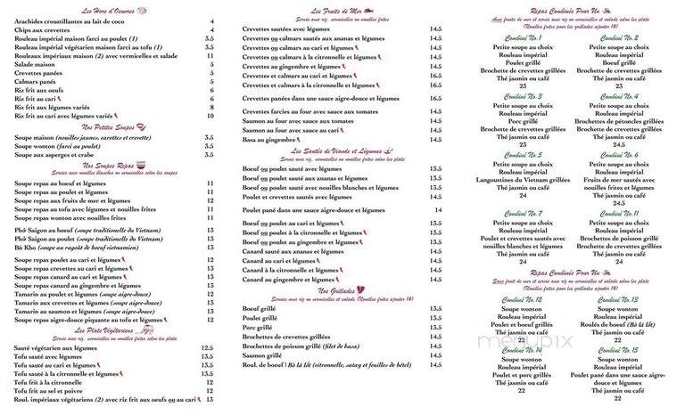 Restaurant Saigon - Drummondville, QC menu_pic