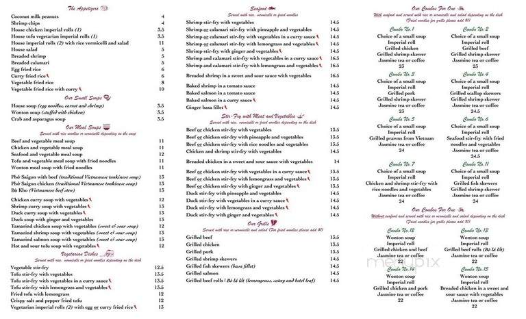 Restaurant Saigon - Drummondville, QC menu_pic