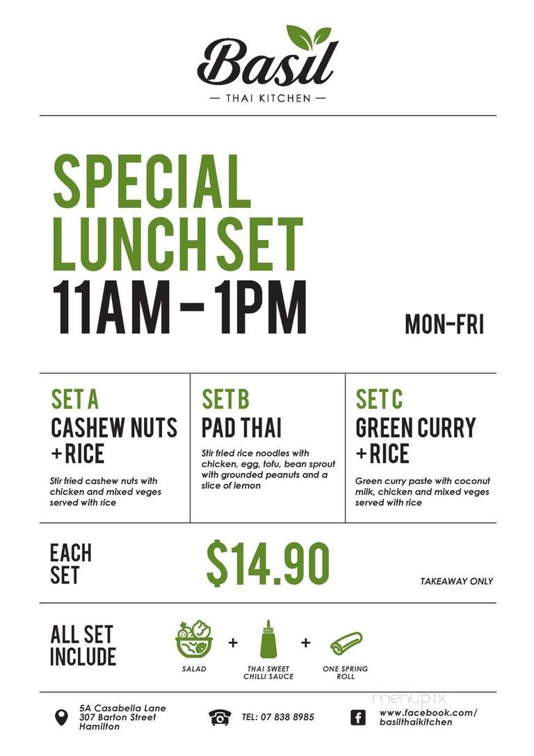Basil Thai Kitchen - Toronto, ON menu_pic