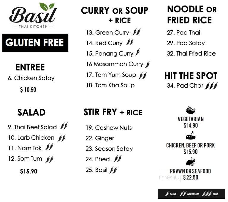 Basil Thai Kitchen - Toronto, ON menu_pic