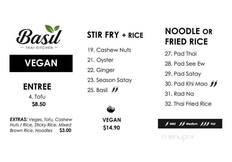 Basil Thai Kitchen - Toronto, ON menu_pic