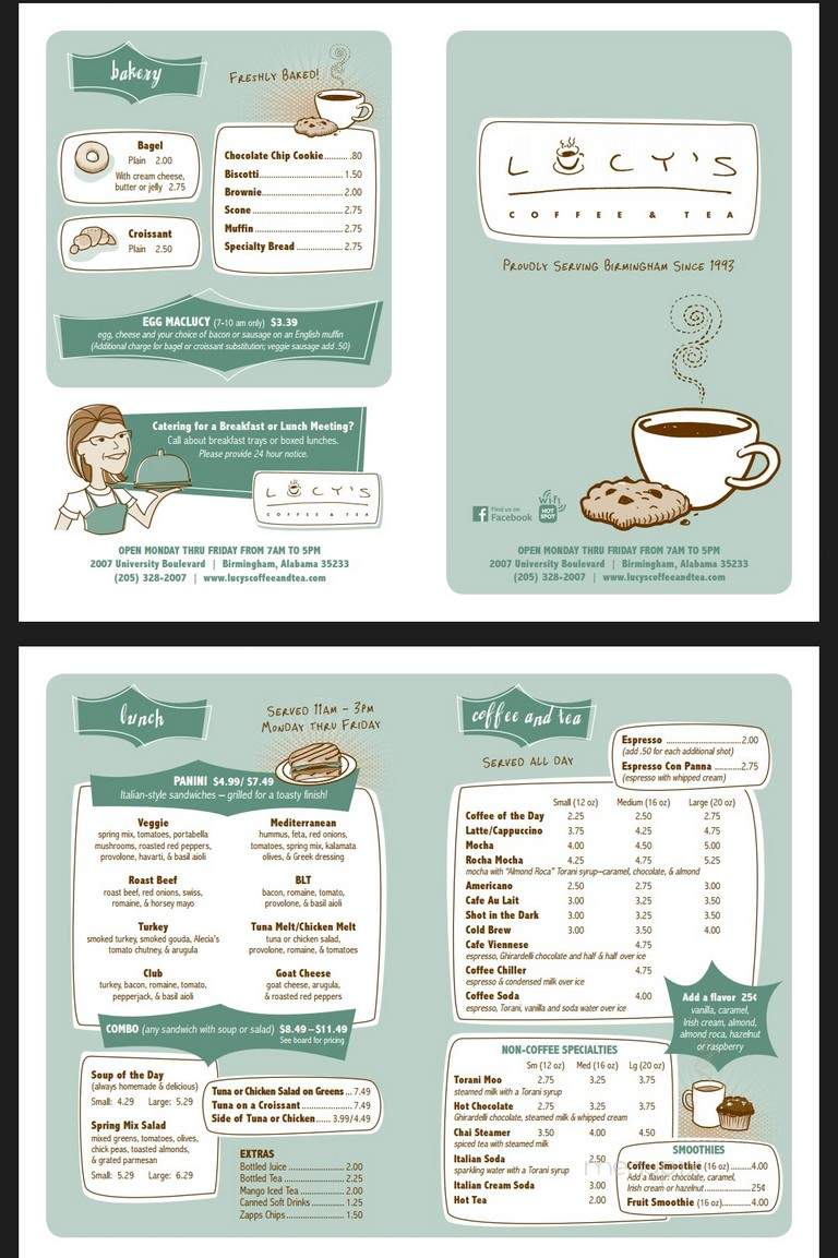 Lucy Coffee Shop - North York, ON menu_pic