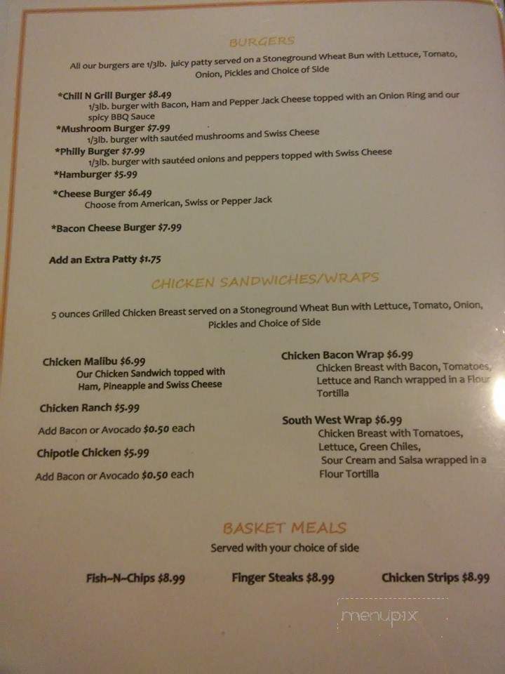Chill n Grill - Toronto, ON menu_pic