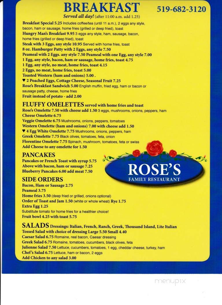 Rose's Family Restaurant - Tilbury, ON