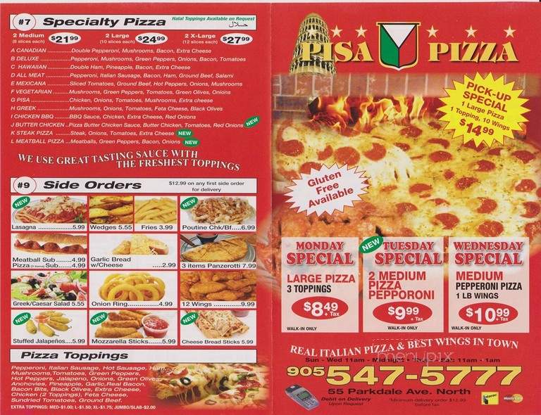 Pisa Food - Mississauga, ON menu_pic