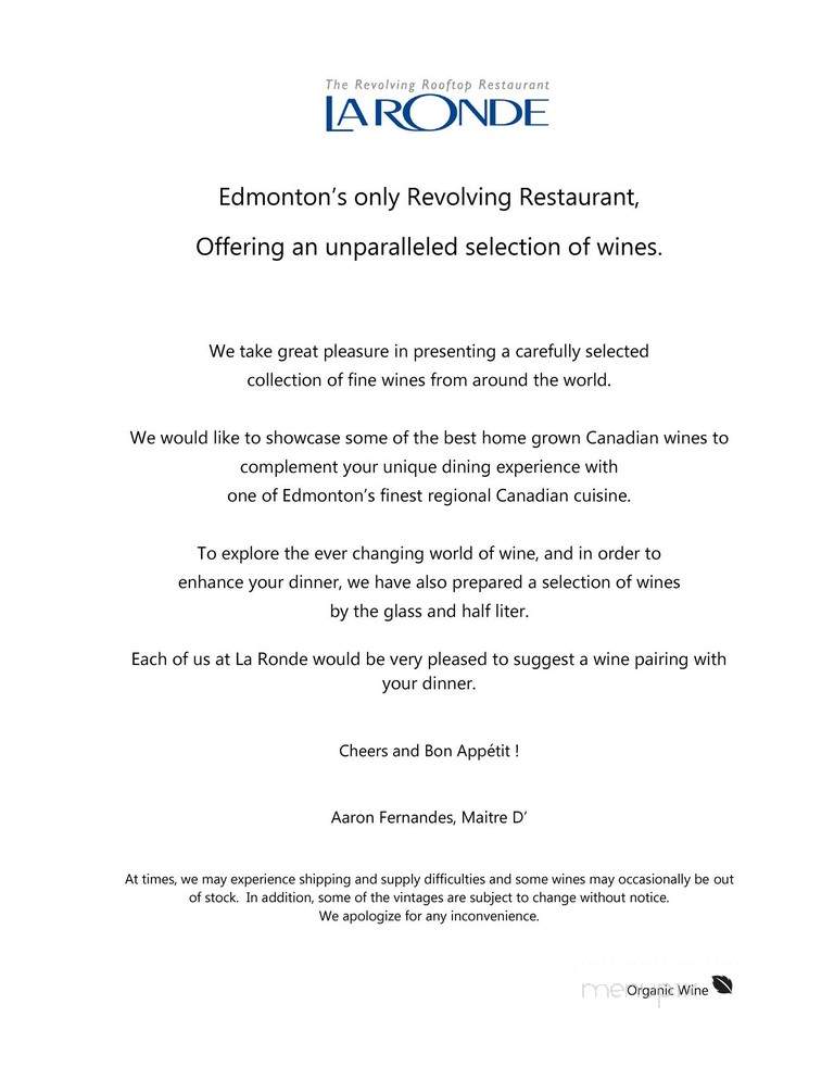 La Ronde Revolving Restaurant - Edmonton, AB