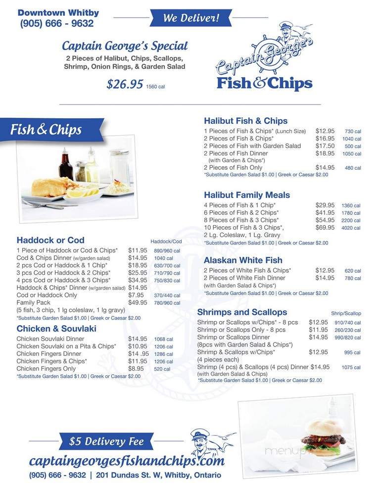Captain George's Fish & Chips - Whitby, ON menu_pic