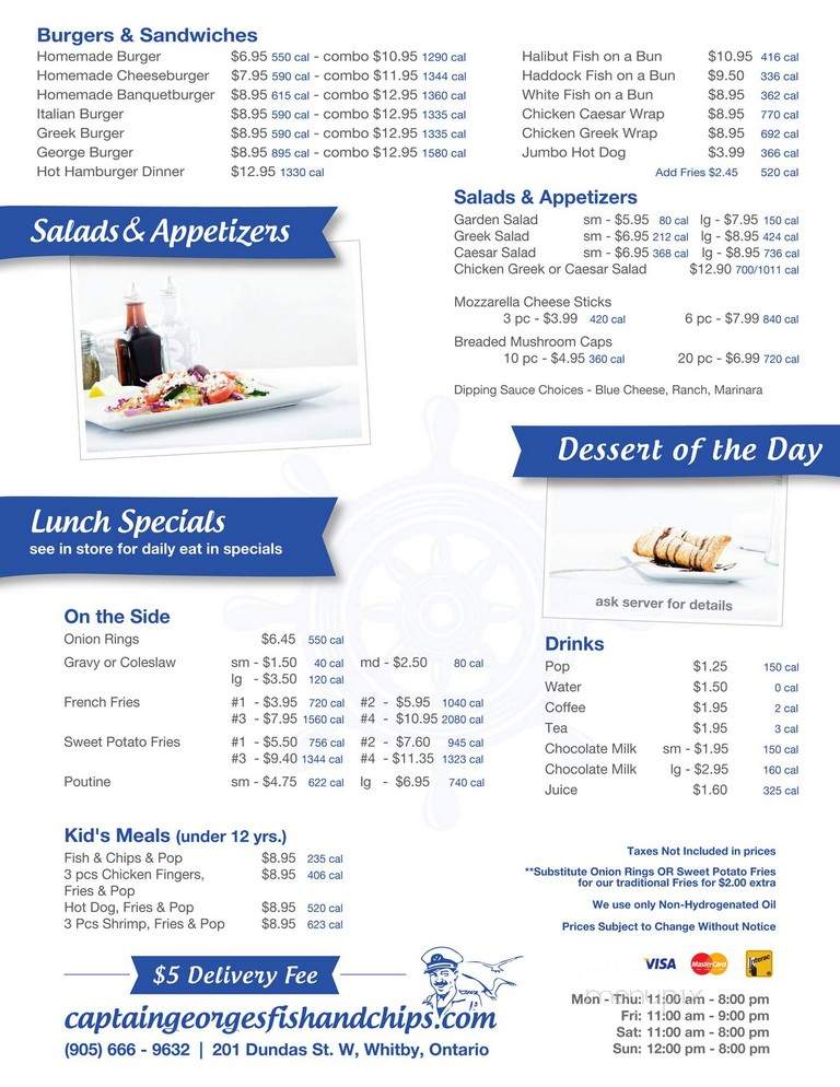 Captain George's Fish & Chips - Whitby, ON menu_pic
