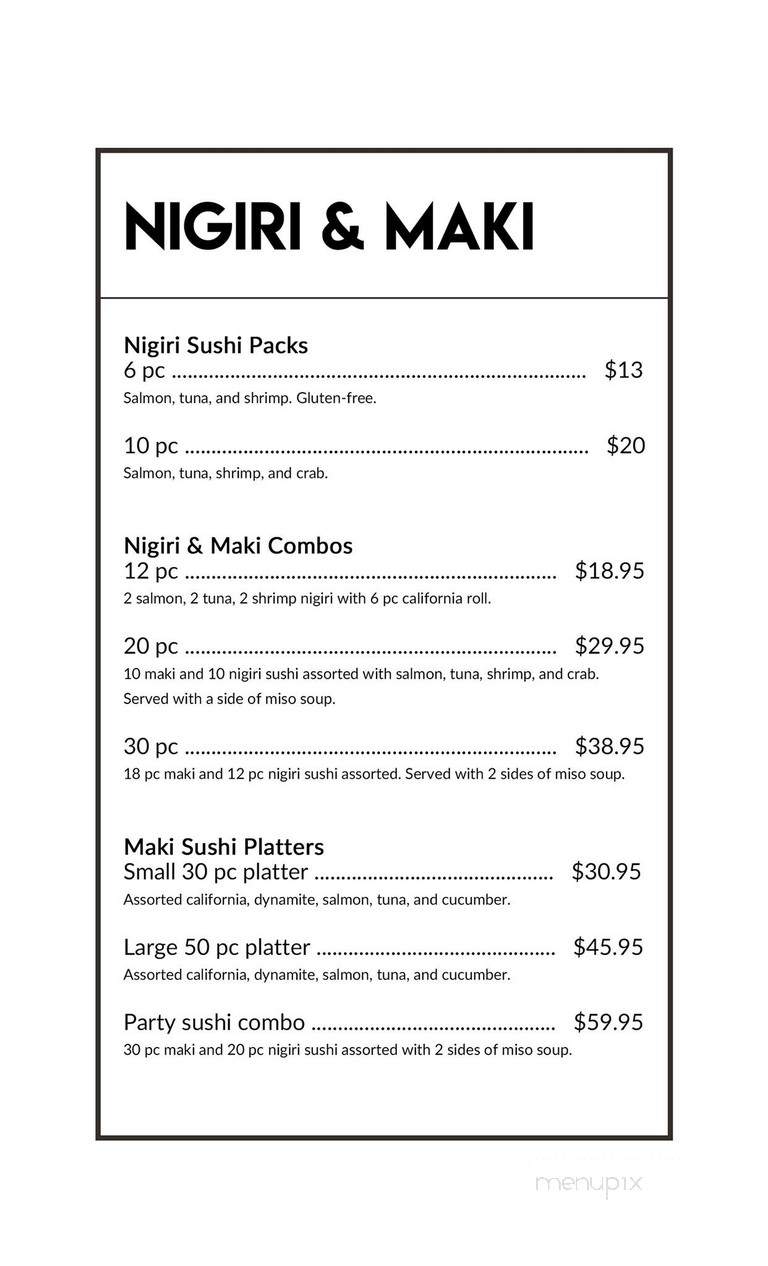 Fuzion Sushi & Deli Bar - Saskatoon, SK menu_pic