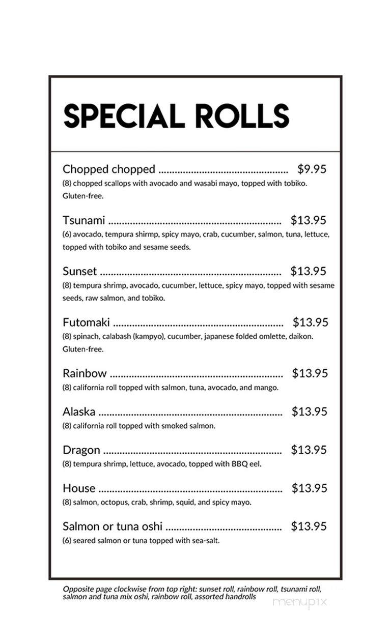 Fuzion Sushi & Deli Bar - Saskatoon, SK menu_pic