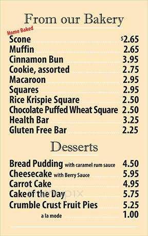 Porter's Bistro Coffee & Tea House - Langley Twp, BC menu_pic