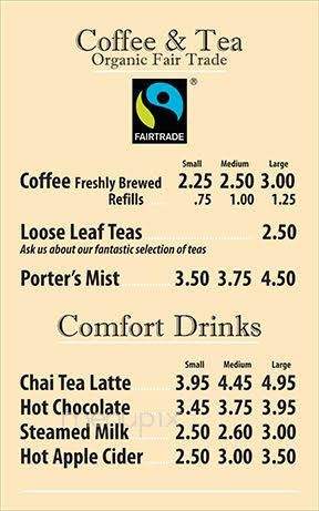 Porter's Bistro Coffee & Tea House - Langley Twp, BC menu_pic